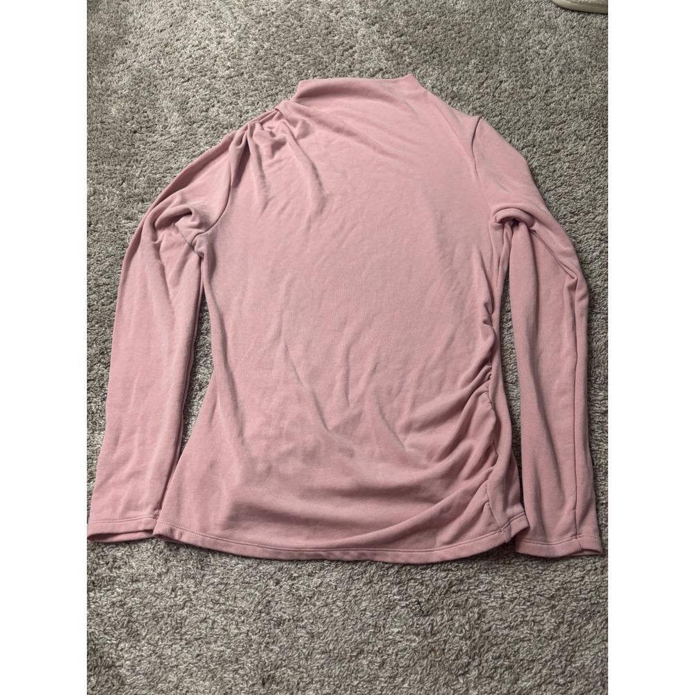 Halara Pink Mock Neck Long Sleeve Ruched Side Top XL 574096